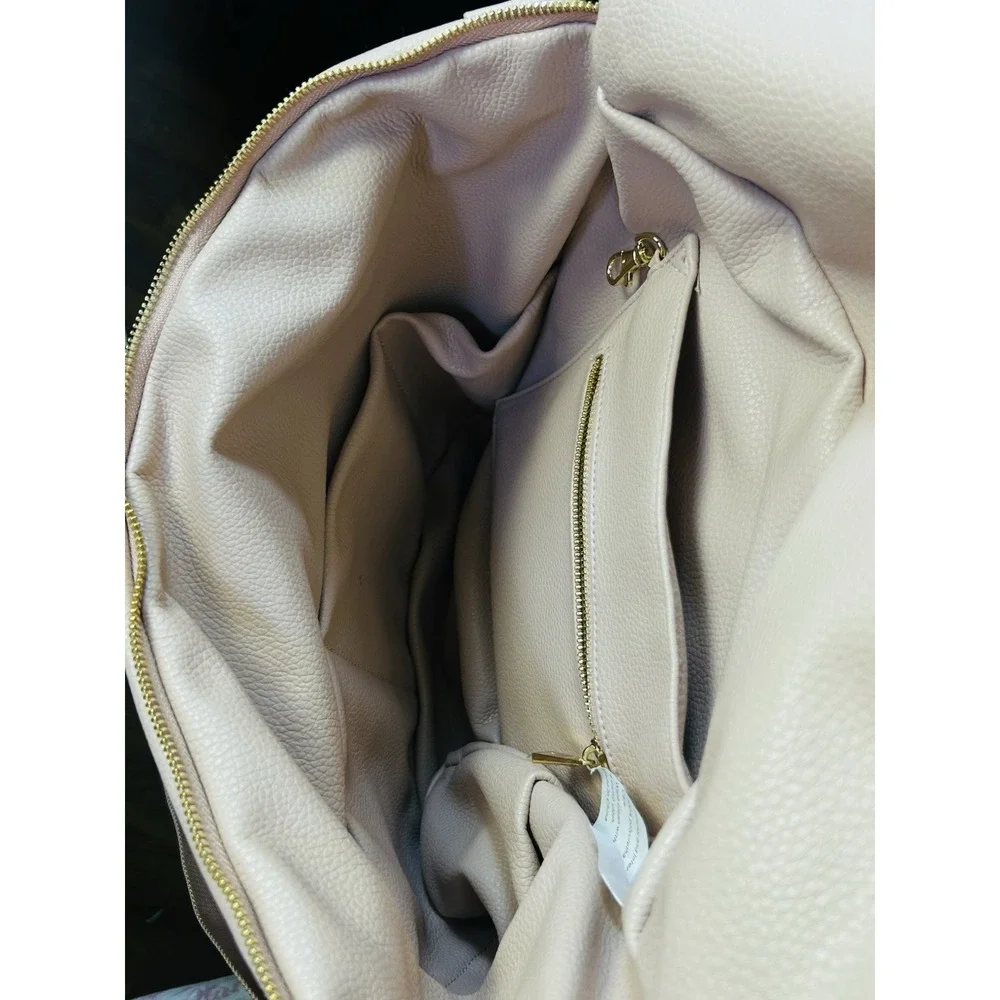 Fawn Design blush pink diaper bag  gold hardware Puff Ball Bag Charm